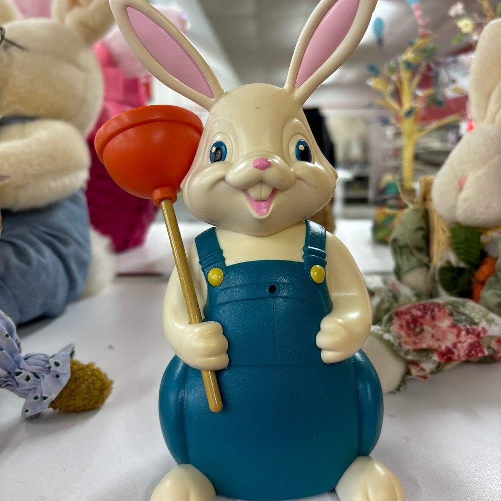 Hallmark joking in the John motion, activated, talking Easter bunny